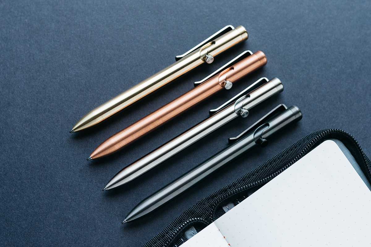 Tactile Turn Slim Bolt Action Titanium Pen - Mukama