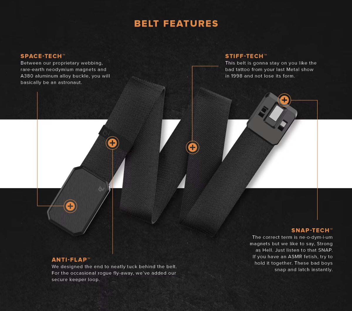 Groove Life Webbed Belt - Men's Belts in Black Gunmetal