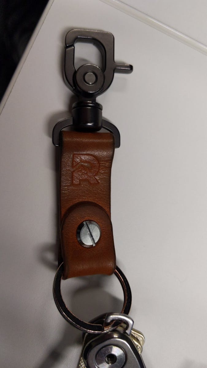 Ridge Leather Keychain
